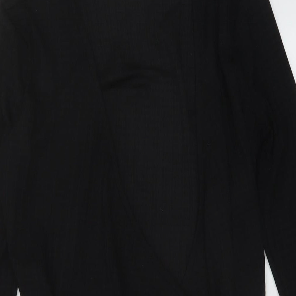 Topshop Womens Black Polyester Wrap Dress Size 10 V-Neck Tie