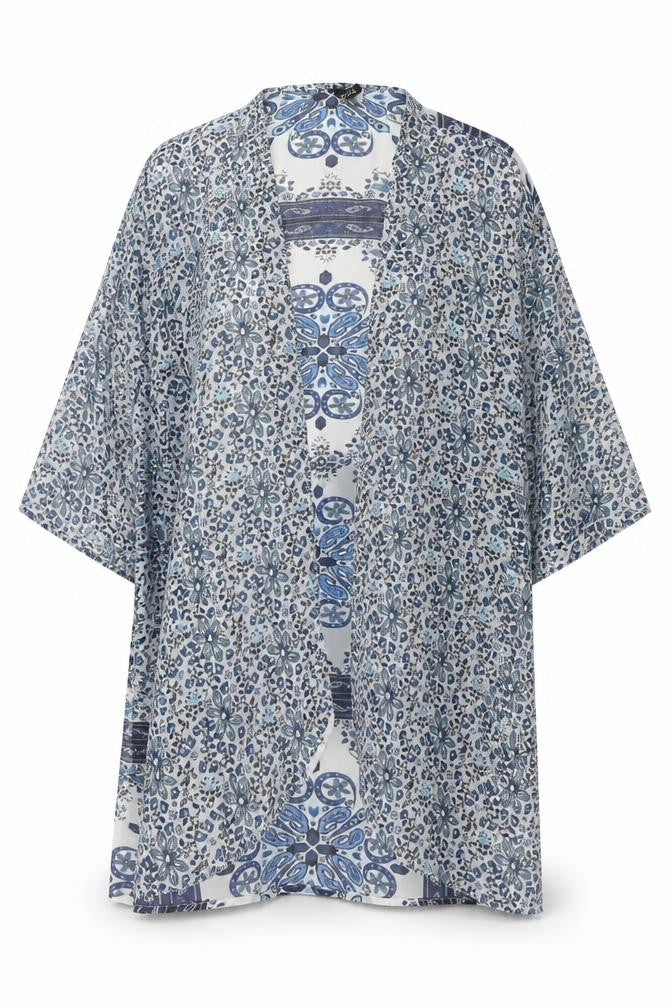 H&M Womens Blue Geometric Polyester Cover Up Size S
