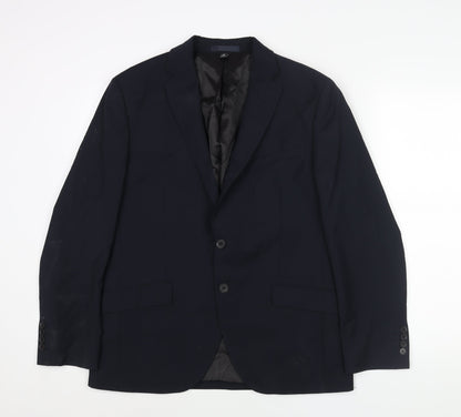 Additional front view of Autograph men’s blue wool jacket suit jacket, size 40, regular