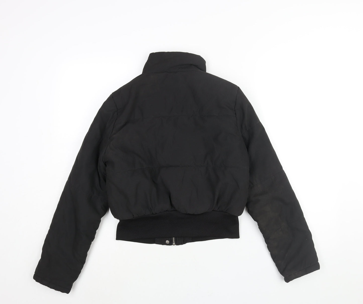 PRETTYLITTLETHING Womens Black Puffer Jacket Jacket Size 6 Zip