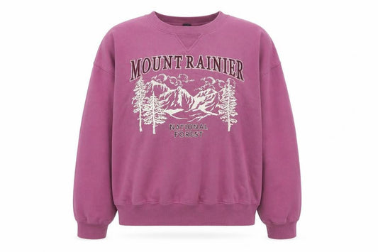 Divided by H&M Womens Purple Cotton Pullover Sweatshirt Size L Pullover - Mount Rainier National Forest