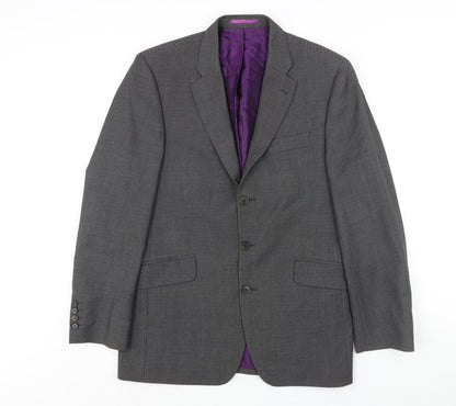 Next Mens Grey Wool Jacket Suit Jacket Size 40 Regular