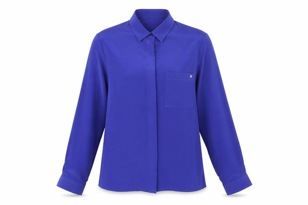 St Michael Womens Blue Polyester Basic Button-Up Size 10 Collared
