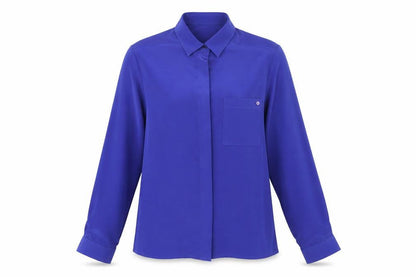 St Michael Womens Blue Polyester Basic Button-Up Size 10 Collared
