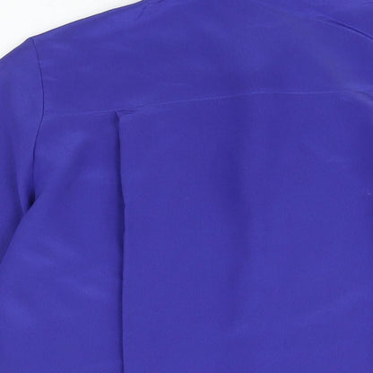 St Michael Womens Blue Polyester Basic Button-Up Size 10 Collared
