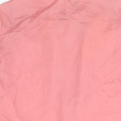 Janet Cotton Womens Pink Acetate Basic Blouse Size 12 Collared - Vintage