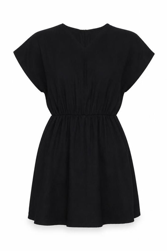 H&M Womens Black Polyester Wrap Dress Size M V-Neck Pullover