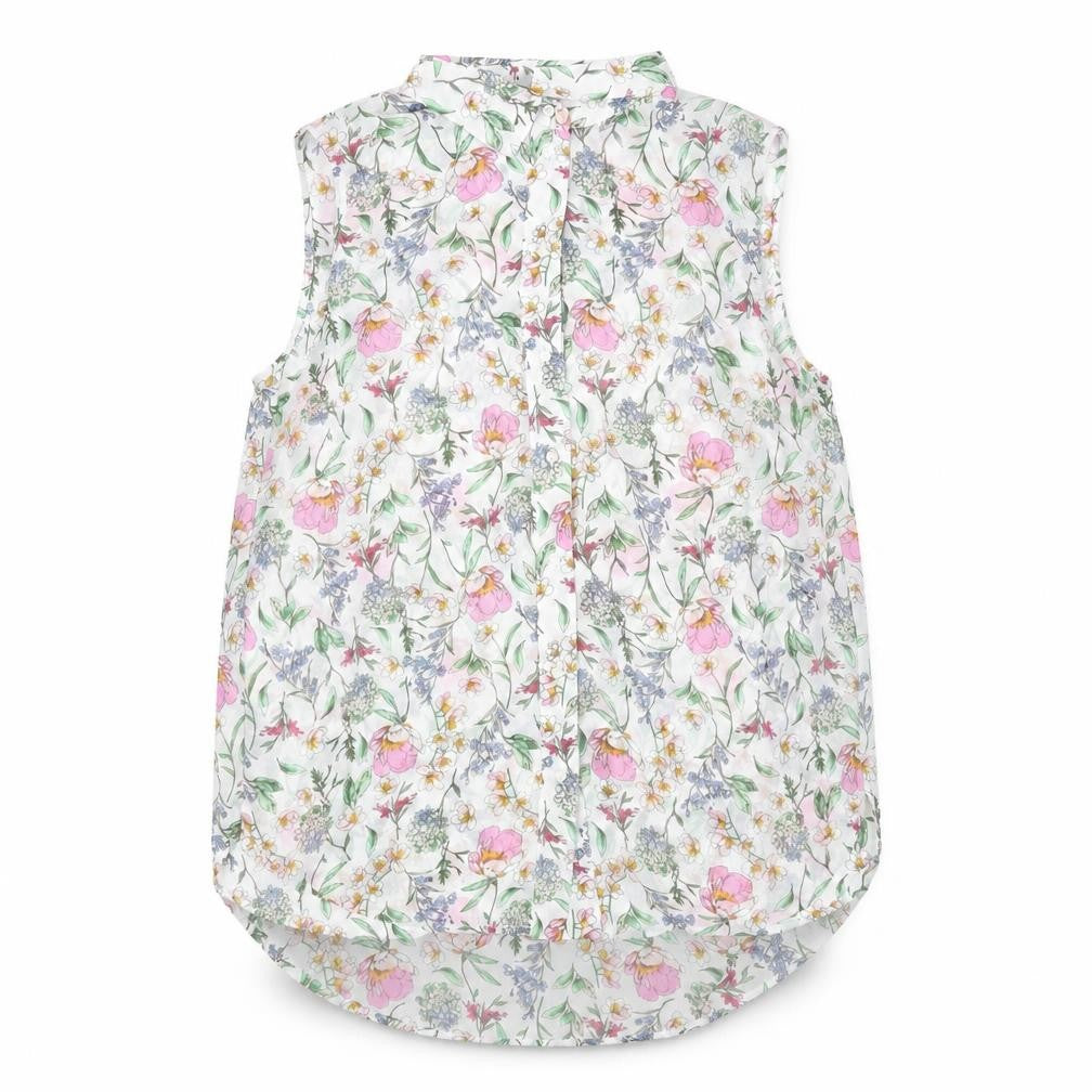 H&M Womens Multicoloured Floral Polyester Camisole Blouse Size 8 Collared - Semi Sheer