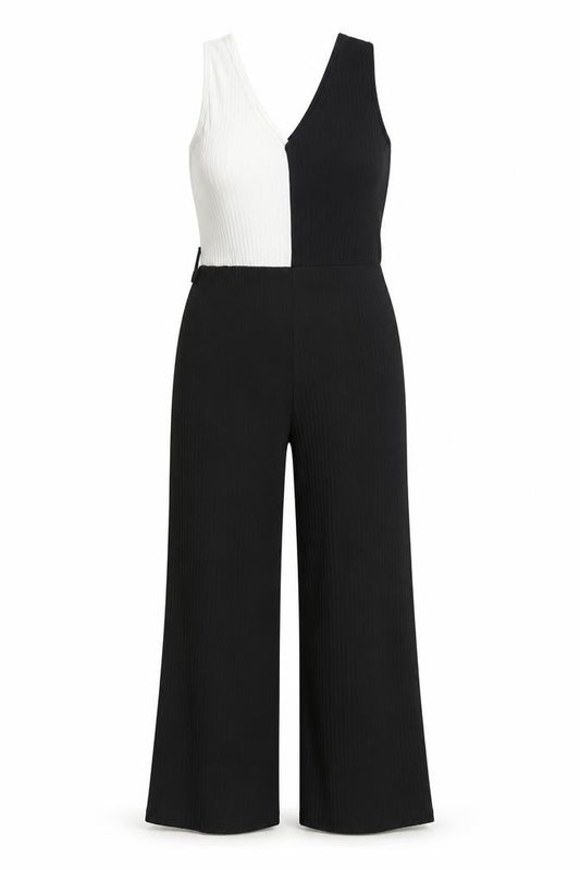 New Look Womens Black Colourblock Polyester Jumpsuit One-Piece Size 10 L18 in Pullover