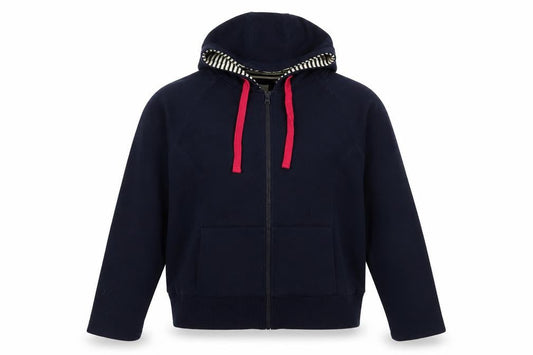 Roman Womens Blue Cotton Full Zip Hoodie Size M Zip