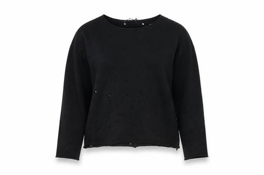 Boohoo Womens Black Cotton Pullover Sweatshirt Size 14 Pullover