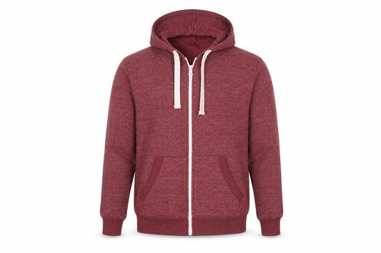 Love My Fashion Mens Red Cotton Full Zip Hoodie Size L