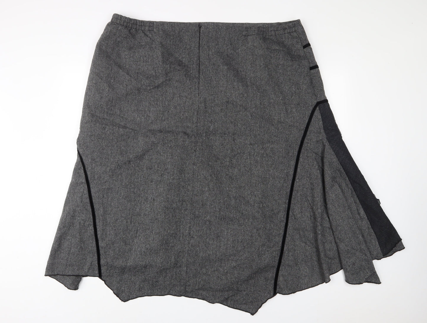 Together Womens Grey Polyester A-Line Skirt Size 26 Zip