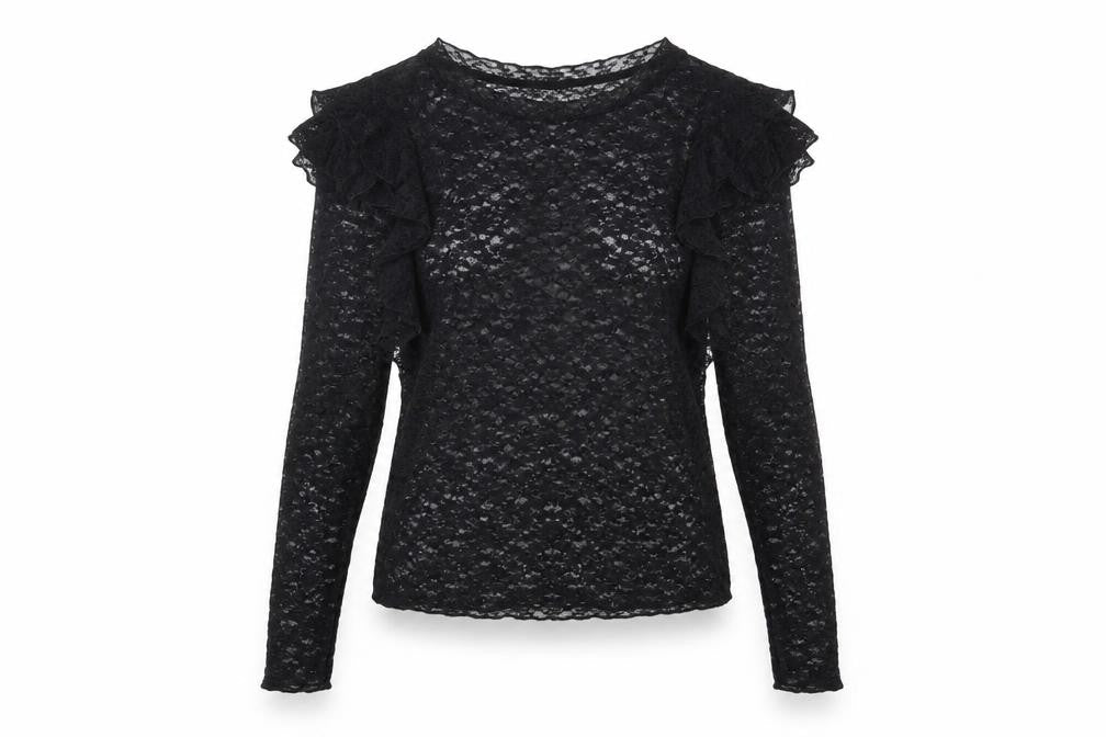 Mango Womens Black Polyester Basic T-Shirt Size XS Crew Neck