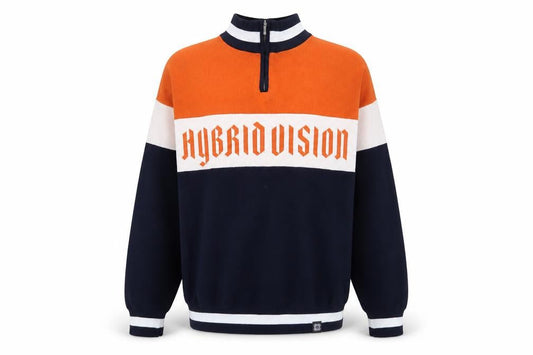 Hybrid Vision Mens Multicoloured High Neck Striped Acrylic Pullover Jumper Size S Long Sleeve