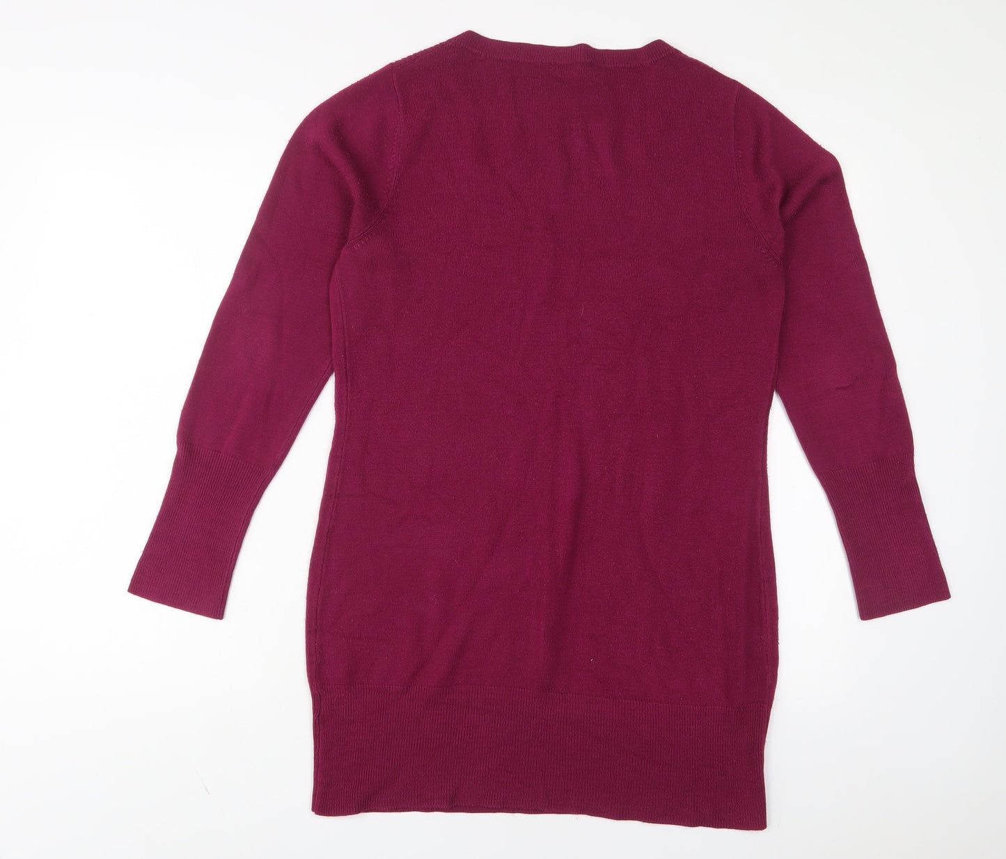 Dorothy Perkins Womens Purple V-Neck Acrylic Pullover Jumper Size 14