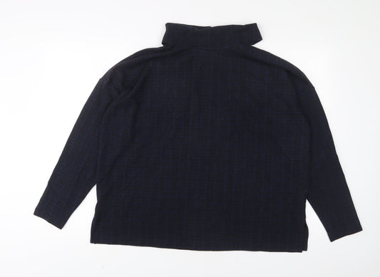 NEXT Womens Blue Plaid Polyester Pullover Sweatshirt Size 20 Pullover