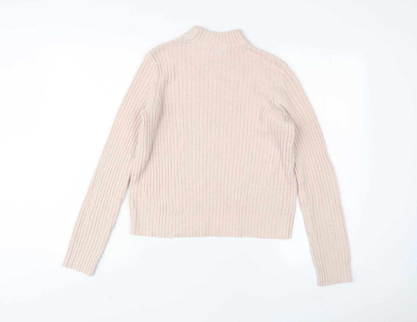 H&M Womens Pink Round Neck Acrylic Pullover Jumper Size S