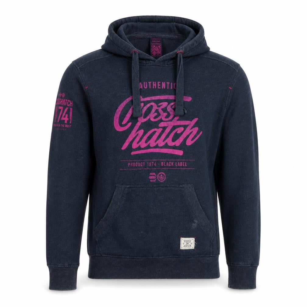 Crosshatch Womens Blue Polyester Pullover Hoodie Size L Pullover - Logo