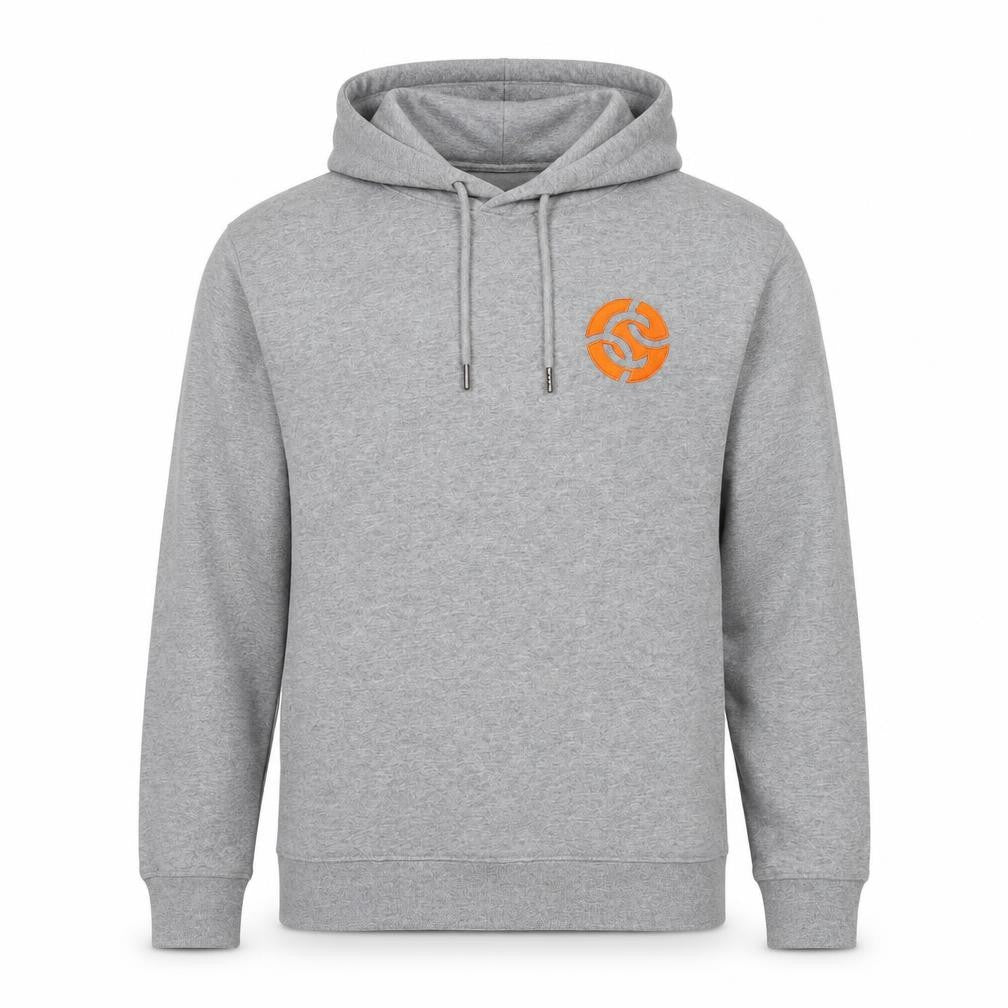 Henbury Mens Grey Cotton Pullover Hoodie Size M