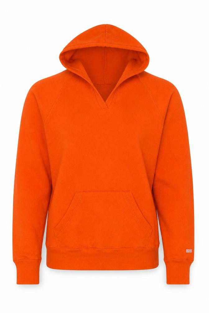 Soffe Womens Orange Cotton Pullover Hoodie Size L Pullover