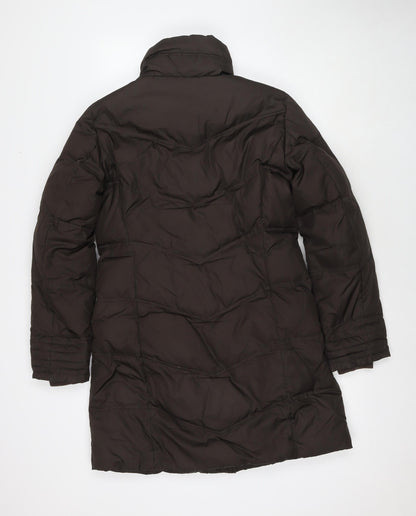 Back view of ESPRIT women’s brown quilted jacket, size UK 10, zip