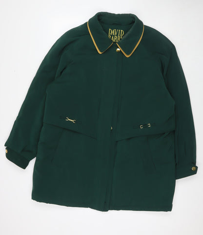 David Barry Womens Green Parka Jacket Size 18 Zip