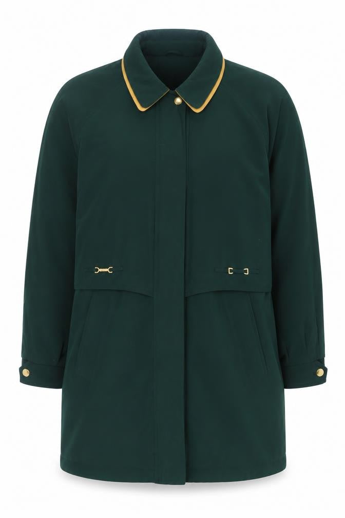 David Barry Womens Green Parka Jacket Size 18 Zip