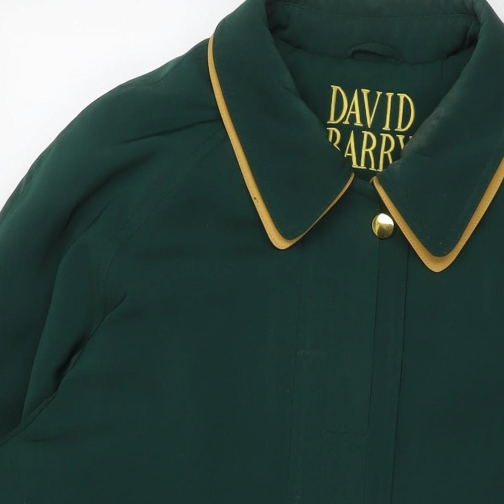 David Barry Womens Green Parka Jacket Size 18 Zip
