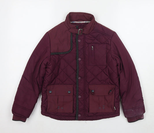Baker Boys Red Quilted Jacket Size 9 Years Zip