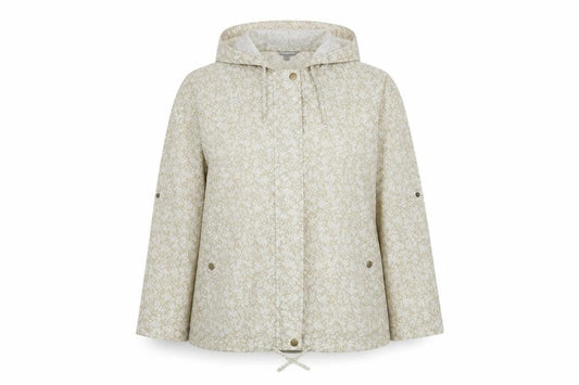 Marks & Spencer Womens Beige Floral Jacket Size XL Zip