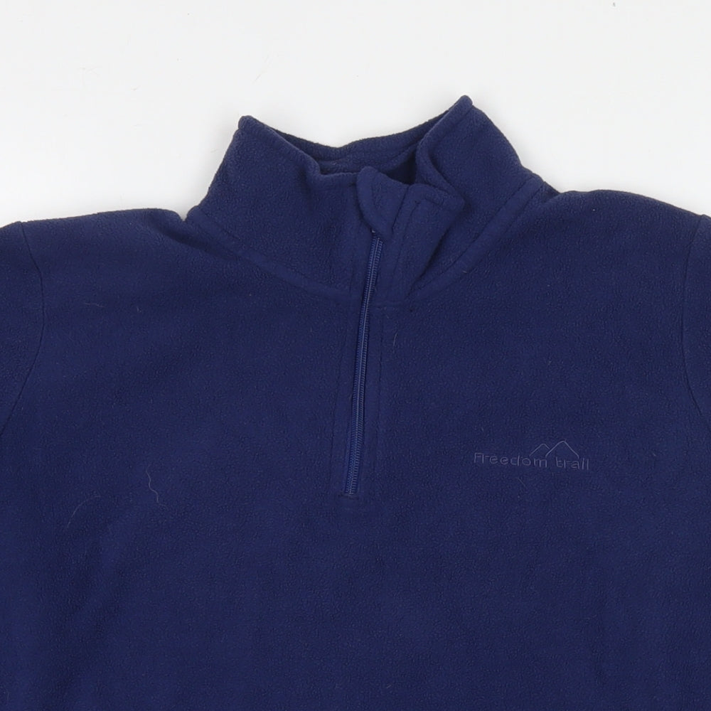 Freedom Trail Womens Blue Polyester Pullover Sweatshirt Size 10 Zip