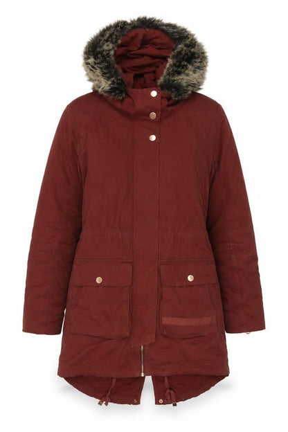 Twik Womens Brown Parka Coat Size S Zip