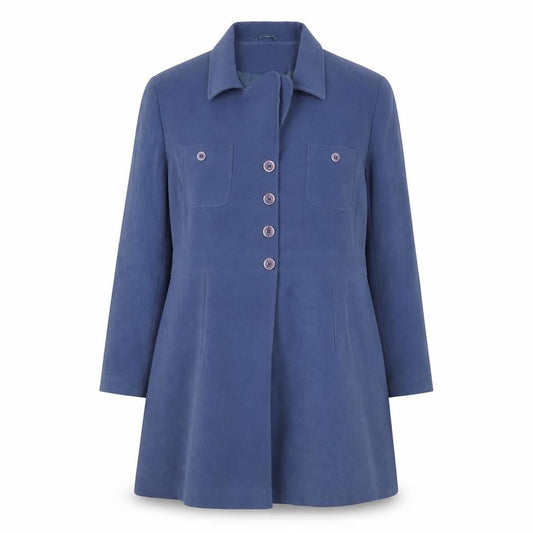 Rogers Womens Blue Trench Coat Jacket Size 20 Button
