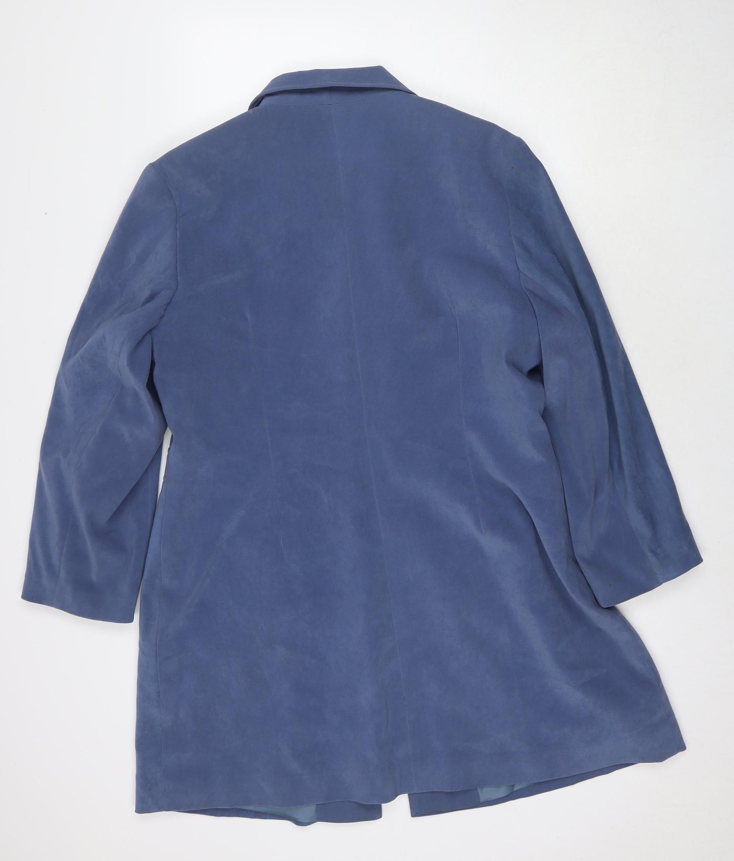 Rogers Womens Blue Trench Coat Jacket Size 20 Button