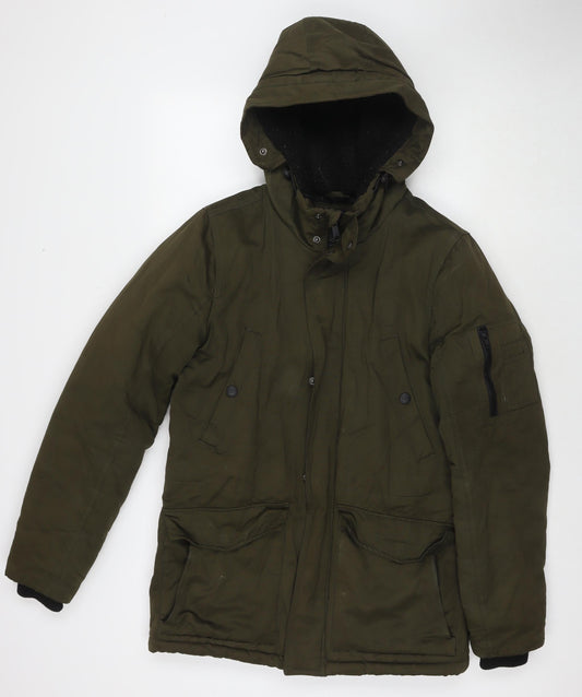 NEXT Mens Green Parka Jacket Size XS Zip