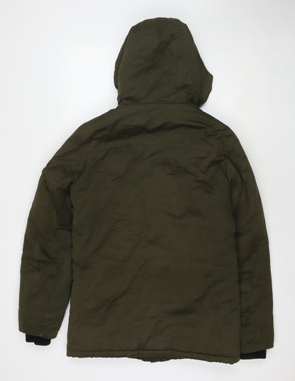 Next Mens Green Parka Jacket Size XS Zip
