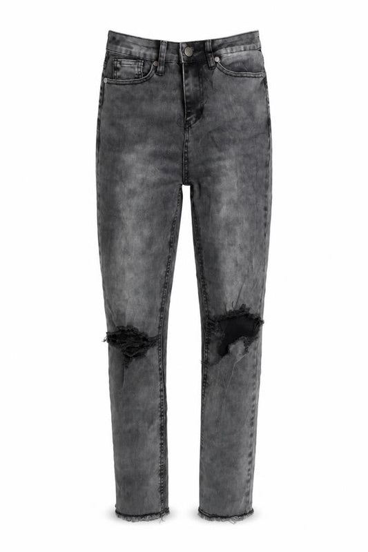 Fashion Victim Womens Grey Cotton Blend Tapered Jeans Size 27 in L32 in Regular Zip
