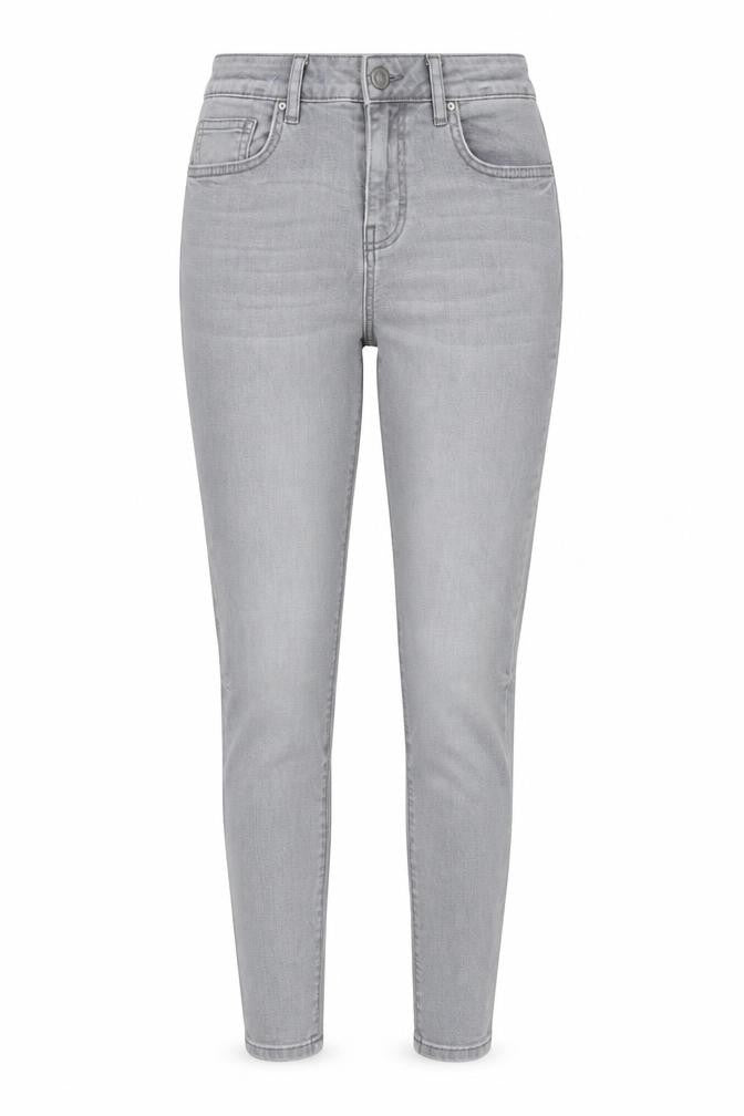 Denim & Co. Womens Grey Cotton Blend Tapered Jeans Size 8 L27.5 in Regular Zip