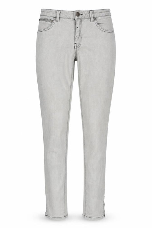 Tipster Womens Grey Cotton Blend Tapered Jeans Size 12 L33 in Regular Zip - Zip Detail To Bottom Leg.