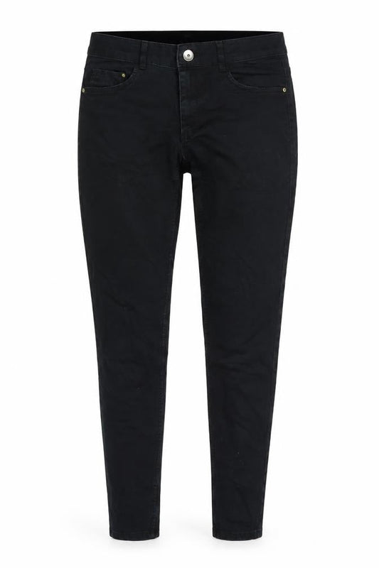 H&M Womens Black Cotton Blend Tapered Jeans Size 12 L30 in Regular Zip