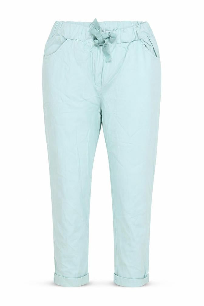 Made in Italy Womens Green Viscose Trousers Size 30 in L25.5 in Regular Tie