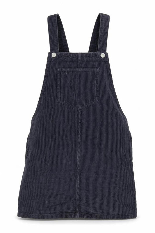 Topshop Womens Blue Cotton A-Line Size 8 Square Neck Snap