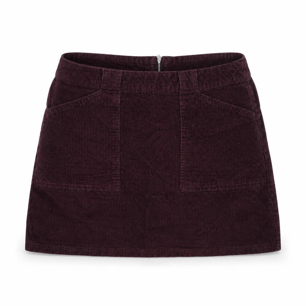 F&F Womens Purple Cotton A-Line Skirt Size 14 Zip