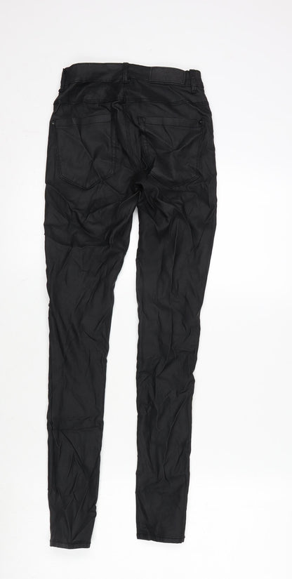 Back view of Only women’s black polyester blend trousers, size S, 28-inch leg regular zip