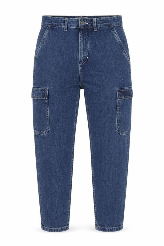 Pull&Bear Womens Blue Cotton Mom Jeans Size 10 L25 in Relaxed Button - Pockets