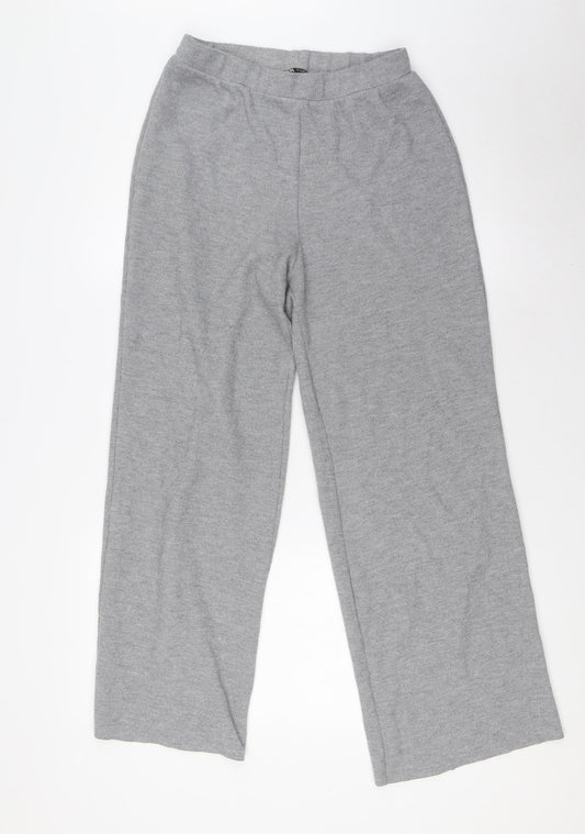 Zara Womens Green Polyester Trousers Size S L28 in Regular - Ribbed