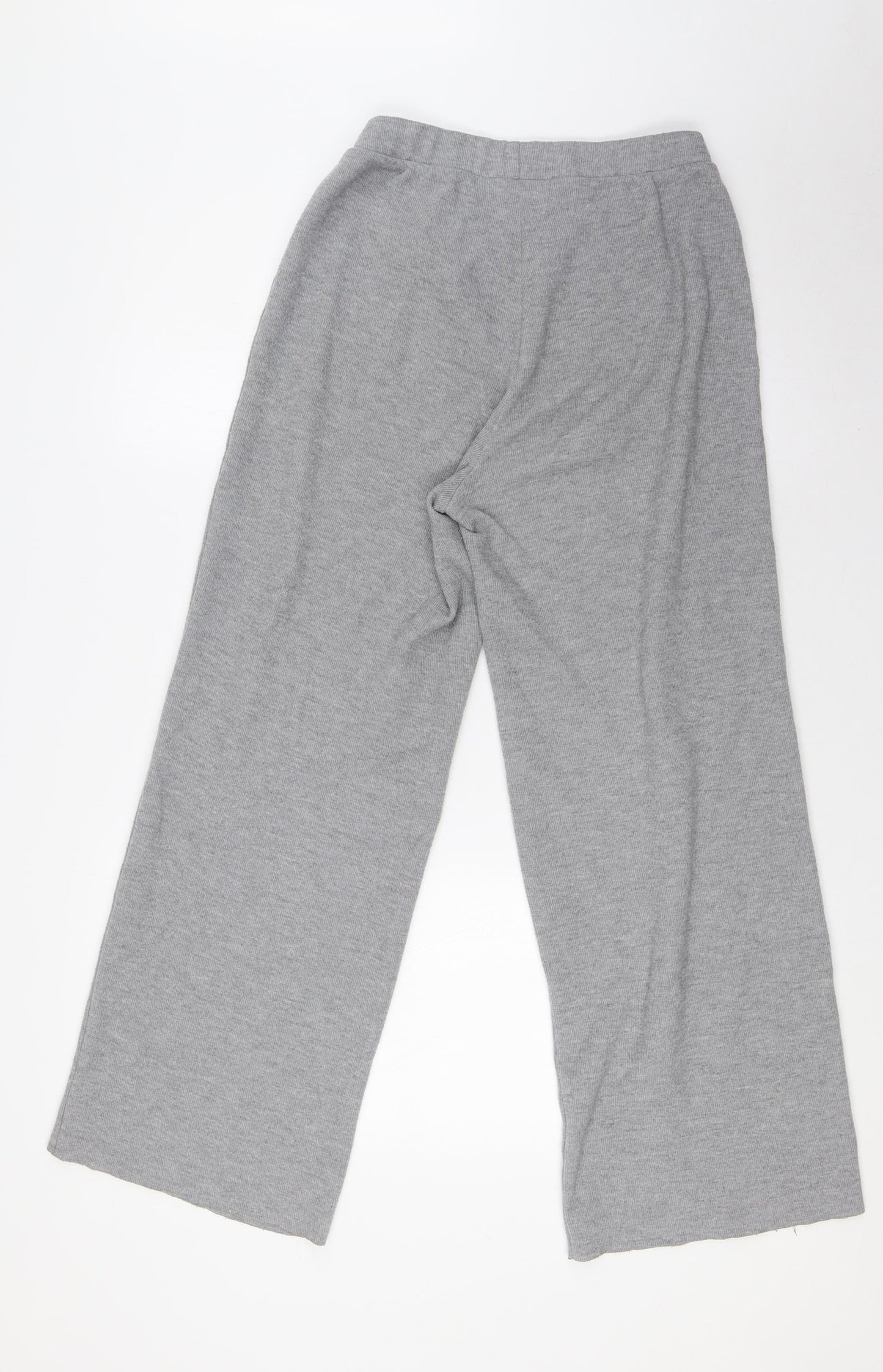 Zara Womens Green Polyester Trousers Size S L28 in Regular - Ribbed
