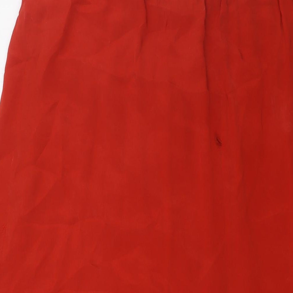 French Connection Womens Orange Silk A-Line Size 8 Scoop Neck - Beaded NeckLine