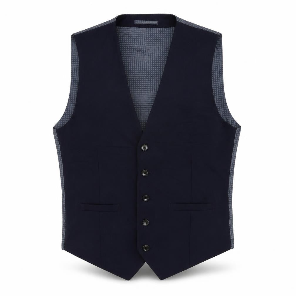 Burton Mens Blue Polyester Jacket Suit Waistcoat Size 38 Regular